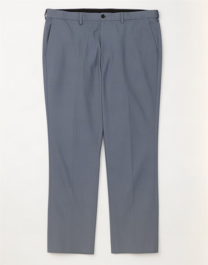 Pantaloni chino pentru bărbați Marks & Spencer, cu ajustare normală, L40 L31, poliester albastru