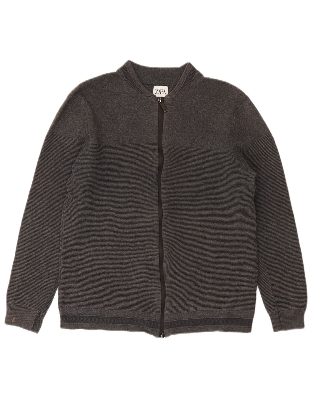 Pulover Cardigan Zara Băieți 11-12 Ani Bumbac Gri Mediu