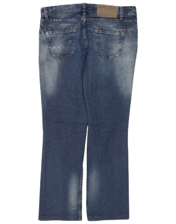 Blugi drepti obișnuiți pentru femei Benetton W31 L28 Bumbac albastru