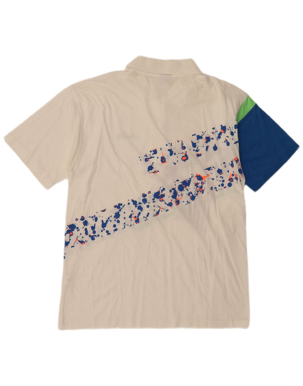 Tricou polo grafic Diadora pentru bărbați IT 54 XL, bumbac color bloc alb