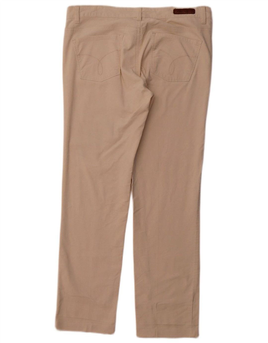 CALVIN KLEIN Pantaloni skinny din velur pentru femei US 12 Large W31 L28 Bej