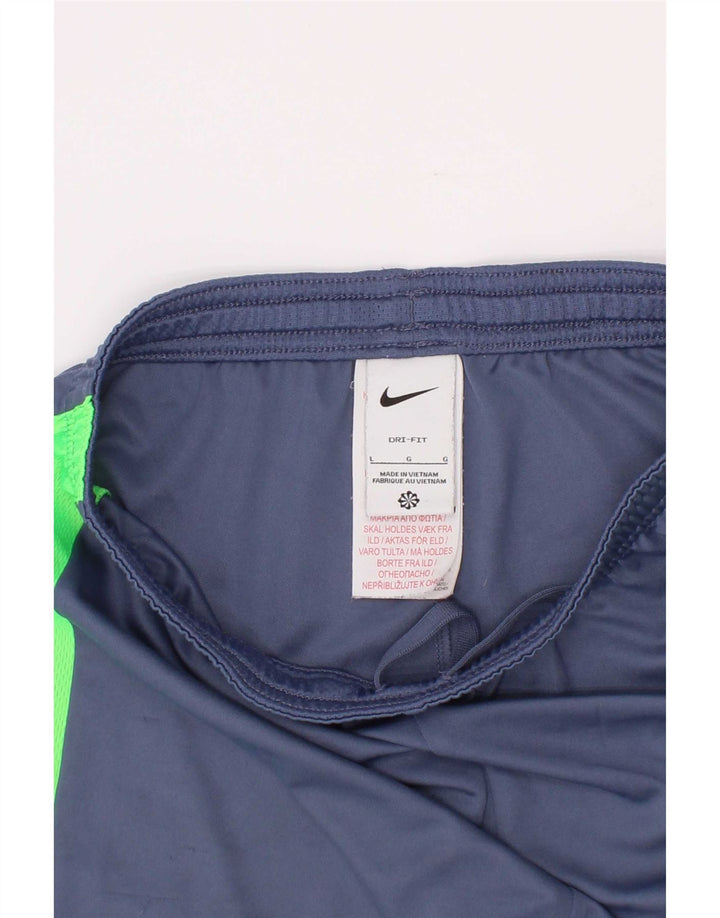 Pantaloni scurți sport Nike pentru băieți 12-13 ani, mari, albastru, poliester color bloc