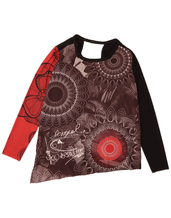 Top grafic pentru femei Desigual cu mânecă lungă UK 14 Medium Multicolor Floral