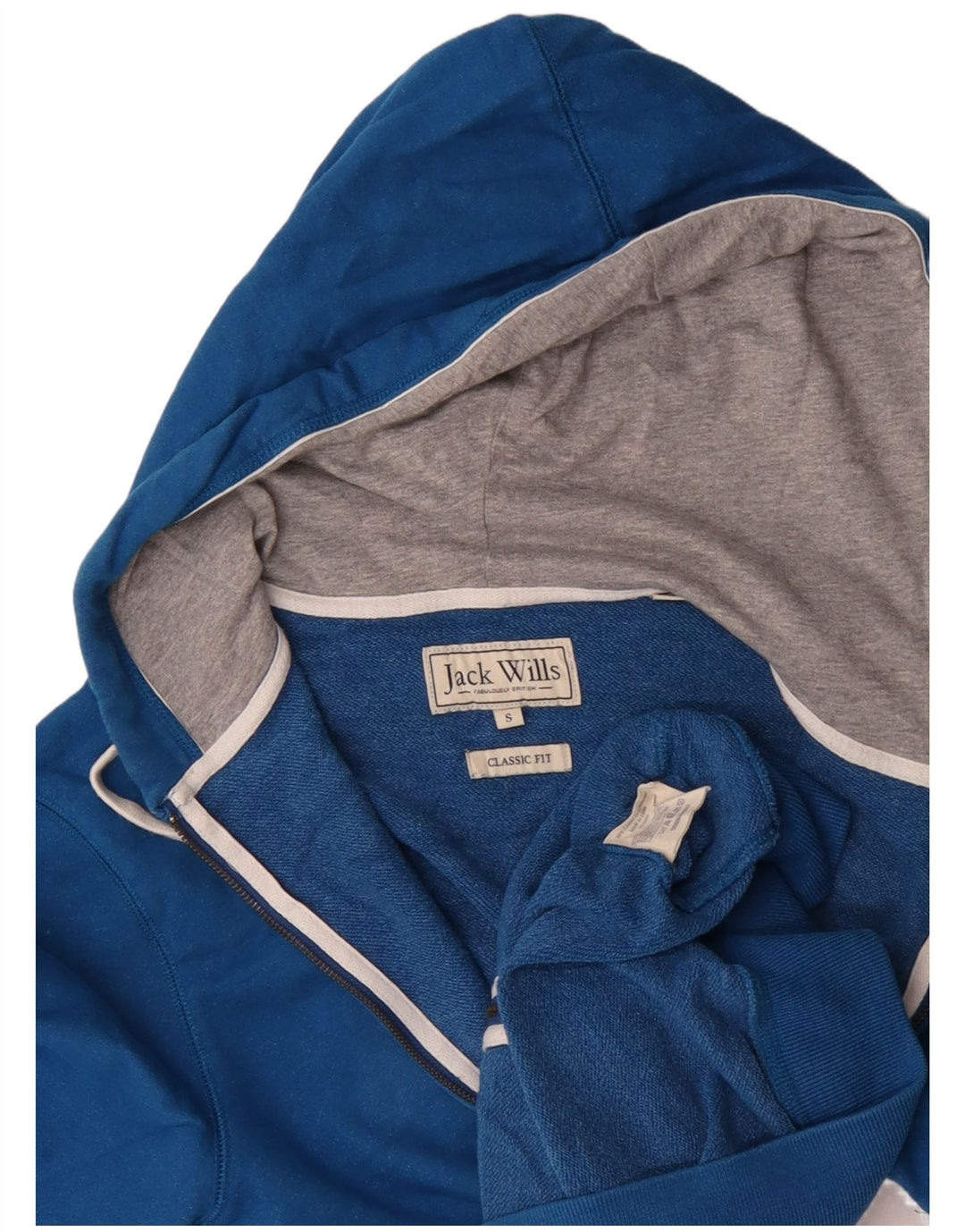 JACK WILLS Pulover pentru bărbați Salcombe Devon Classic Fit, cu fermoar, albastru mic