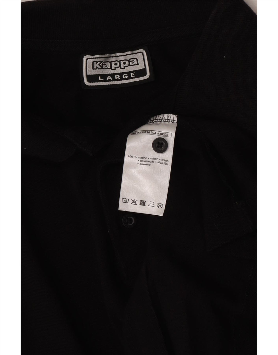 Cămașă polo KAPPA pentru bărbați, bumbac negru mare