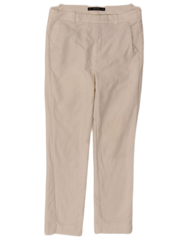 Pantaloni chino pentru femei Slim Fit Zara EU 38 Small W28 L26 Bumbac alb