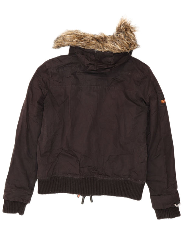 Jachetă bomber cu glugă The Windbomber Superdry pentru femei UK 16 Large Black