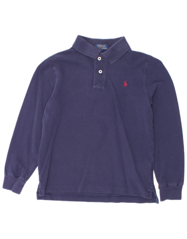 Cămașă cu mânecă lungă Polo Ralph Lauren băieți 6-7 ani bumbac bleumarin