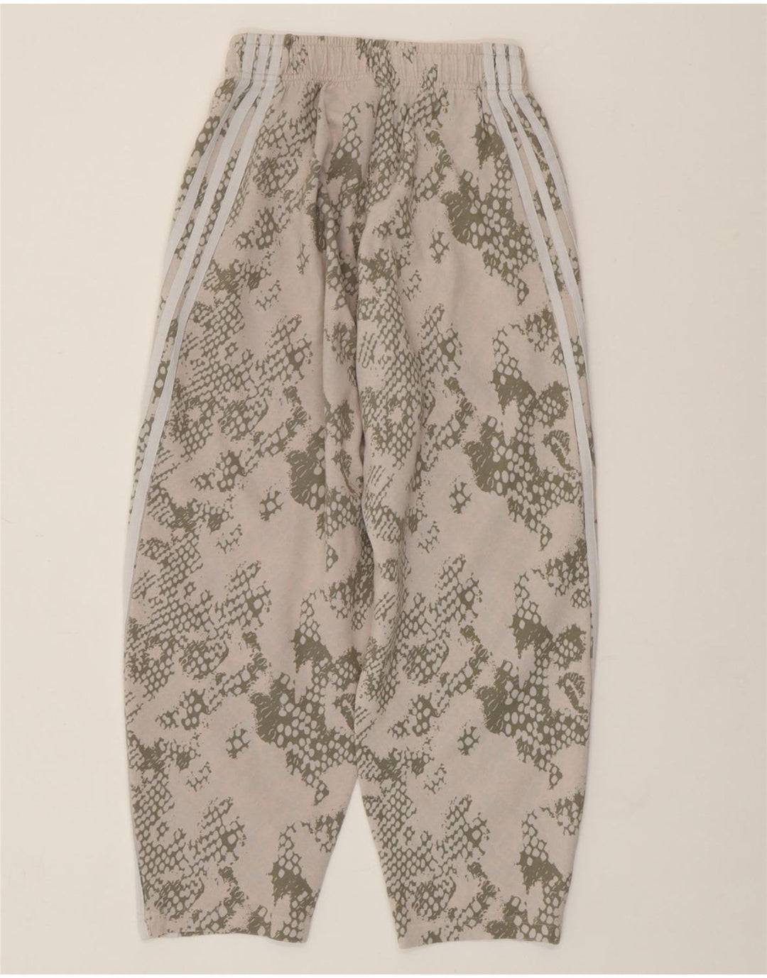 Pantaloni de trening ADIDAS pentru femei UK 4/6 XS, bej, bumbac camuflaj