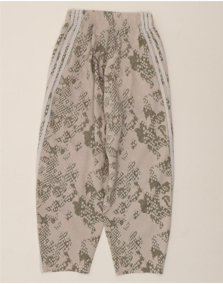 Pantaloni de trening ADIDAS pentru femei UK 4/6 XS, bej, bumbac camuflaj