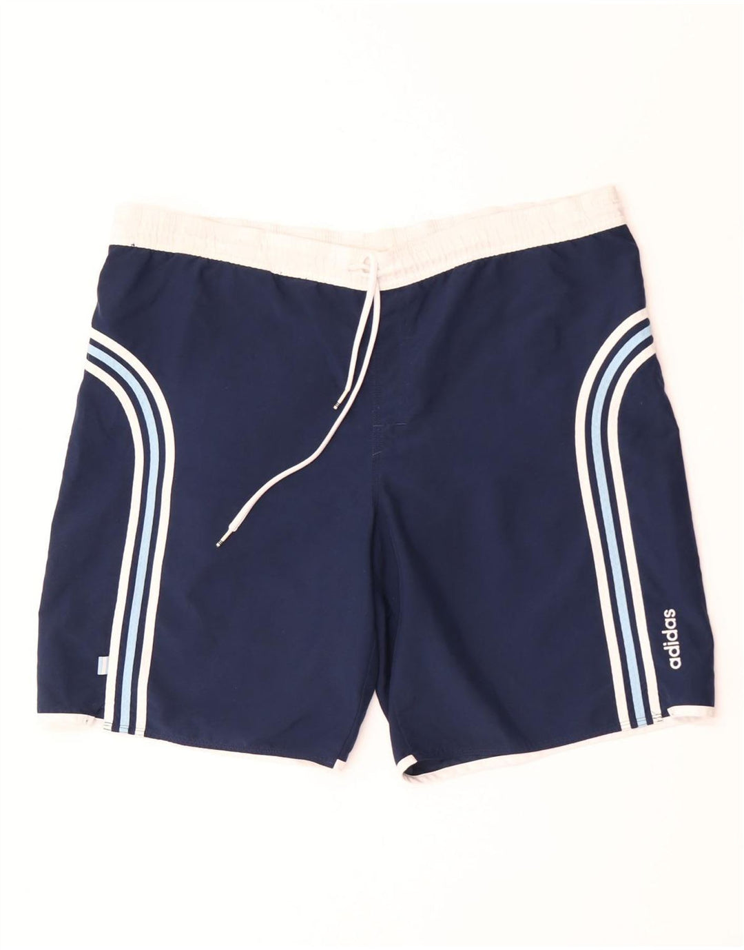 Pantaloni scurți de înot Adidas pentru bărbați, mari, albastru, poliester cu dungi