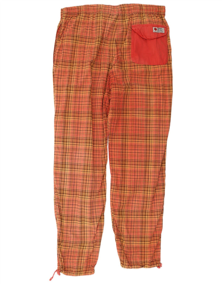 Pantaloni de trening cu grafic pentru bărbați Bailo, carouri mari, portocalii