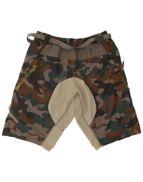 Pantaloni scurți cargo Endura pentru bărbați, mari W34, nailon camuflaj verde