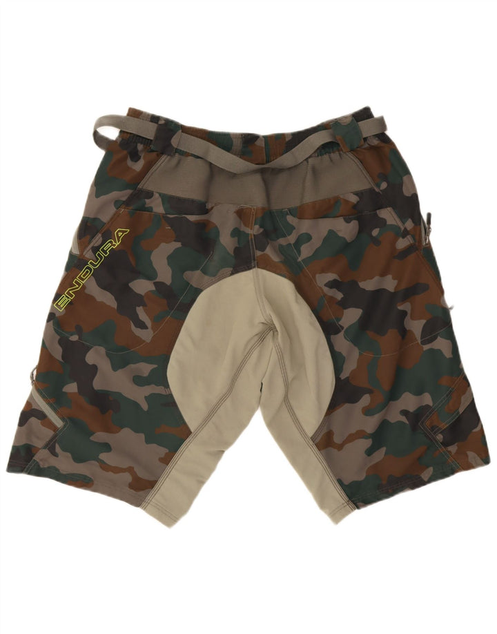 Pantaloni scurți cargo Endura pentru bărbați, mari W34, nailon camuflaj verde