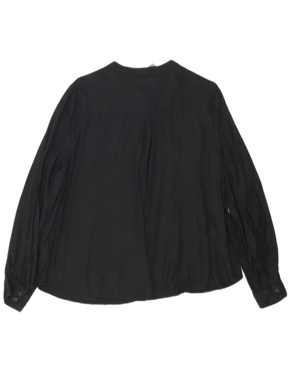 Bluză cămașă pentru femei Marks & Spencer UK 16 mare bumbac geometric negru