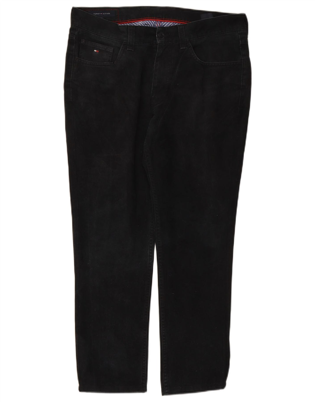 TOMMY HILFIGER Blugi drepti pentru bărbați W34 L27 bumbac negru