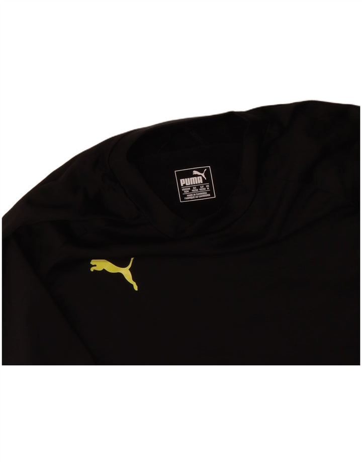 Top pentru bărbați PUMA cu mânecă lungă, poliester mediu negru