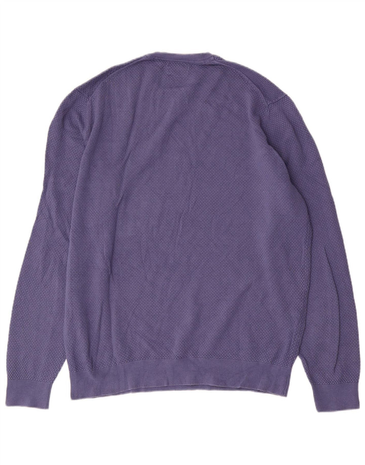 Pulover Massimo Dutti pentru bărbați, cu gât crew, XL, bumbac, albastru