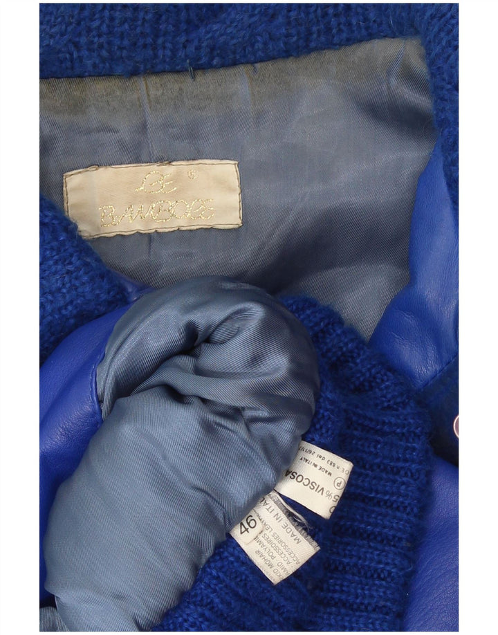 Geacă de piele vintage pentru femei IT 46 Mohair albastru mare