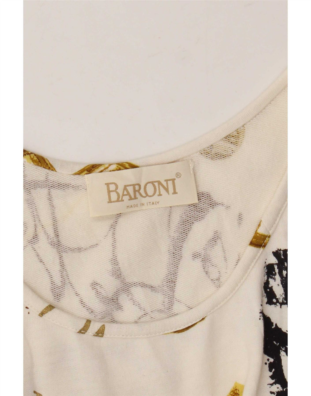 Rochie Baroni pentru femei, cu grafică, fără mâneci, UK 14 Medium Off White