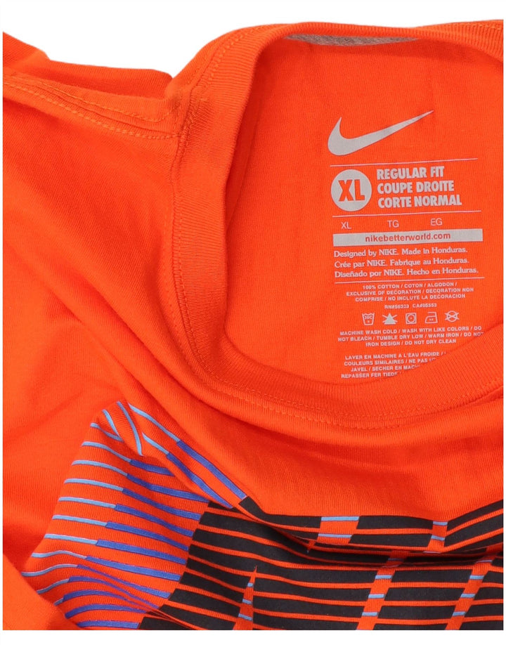 Tricou grafic pentru bărbați NIKE Regular Fit Top XL bumbac portocaliu