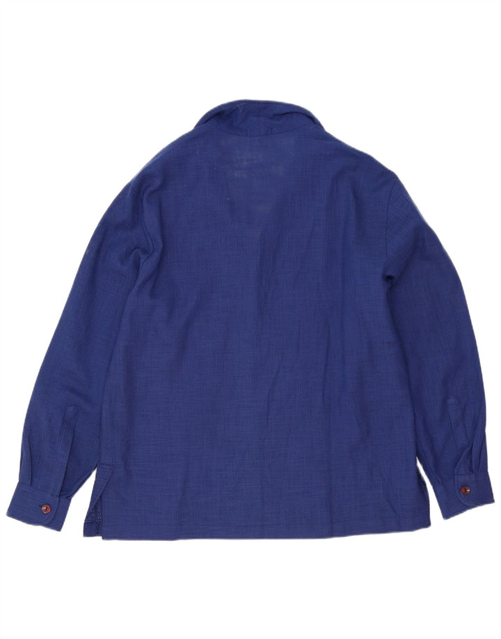 Bluză cămașă vintage pentru femei UK 16 Large Blue
