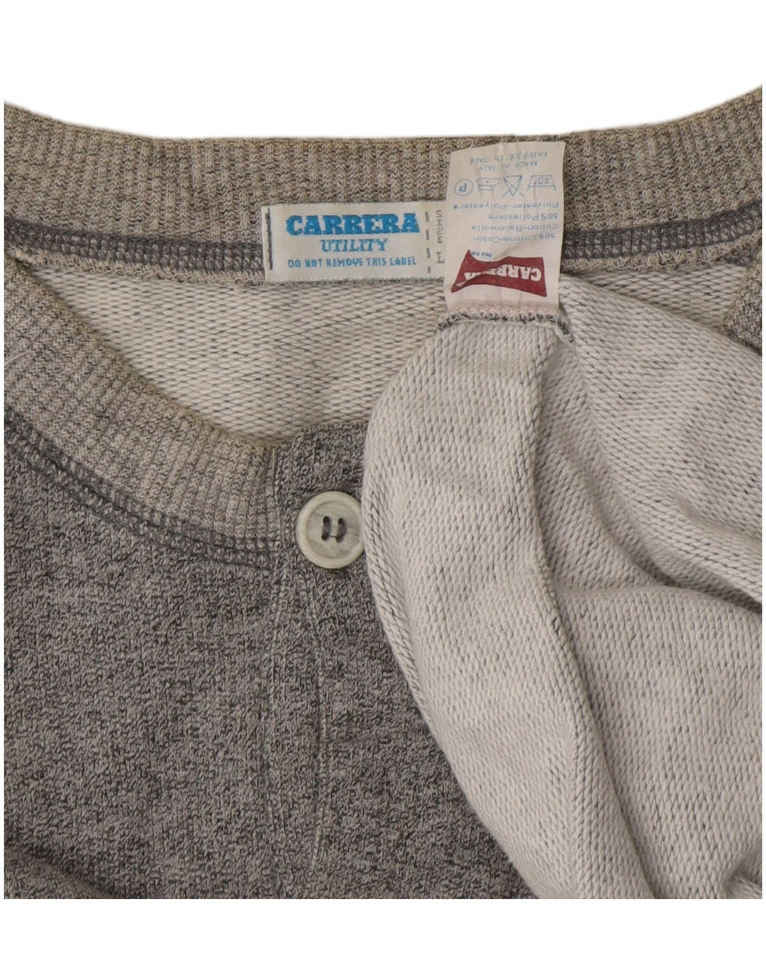 CARRERA Pulover grafic pentru bărbați, bumbac mare, gri