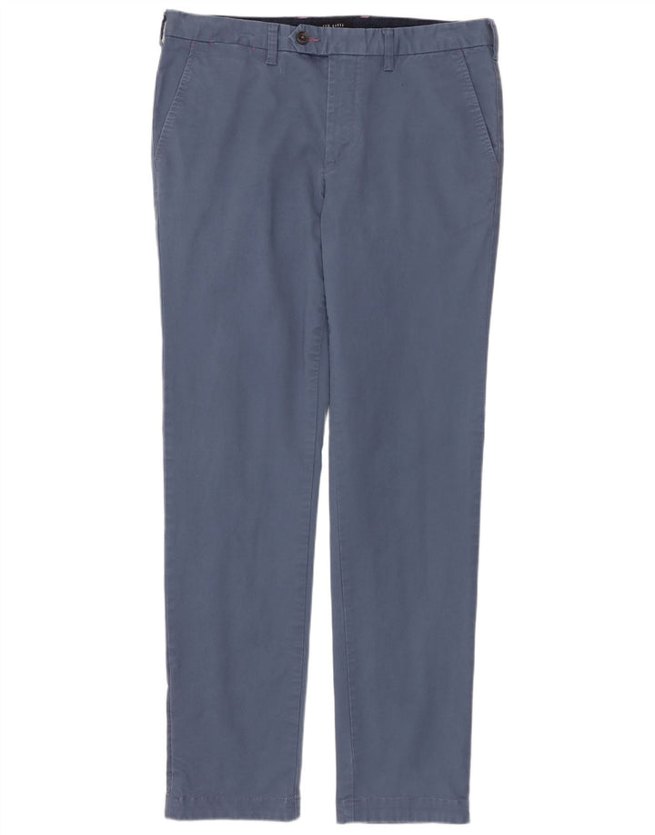 TED BAKER Pantaloni drepți pentru bărbați L32 L32 Bumbac albastru