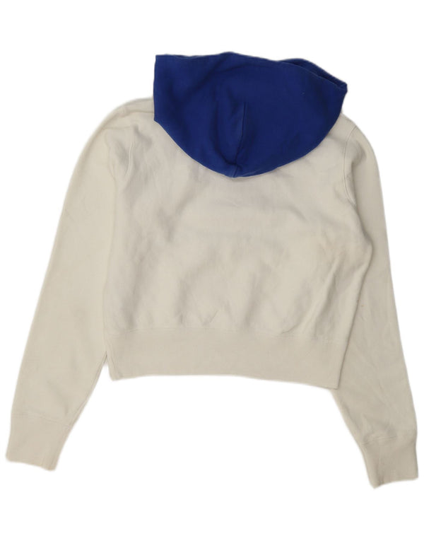 Pulover pentru femei Champion Crop Graphic Hoodie UK 14 Medium White Colorblock