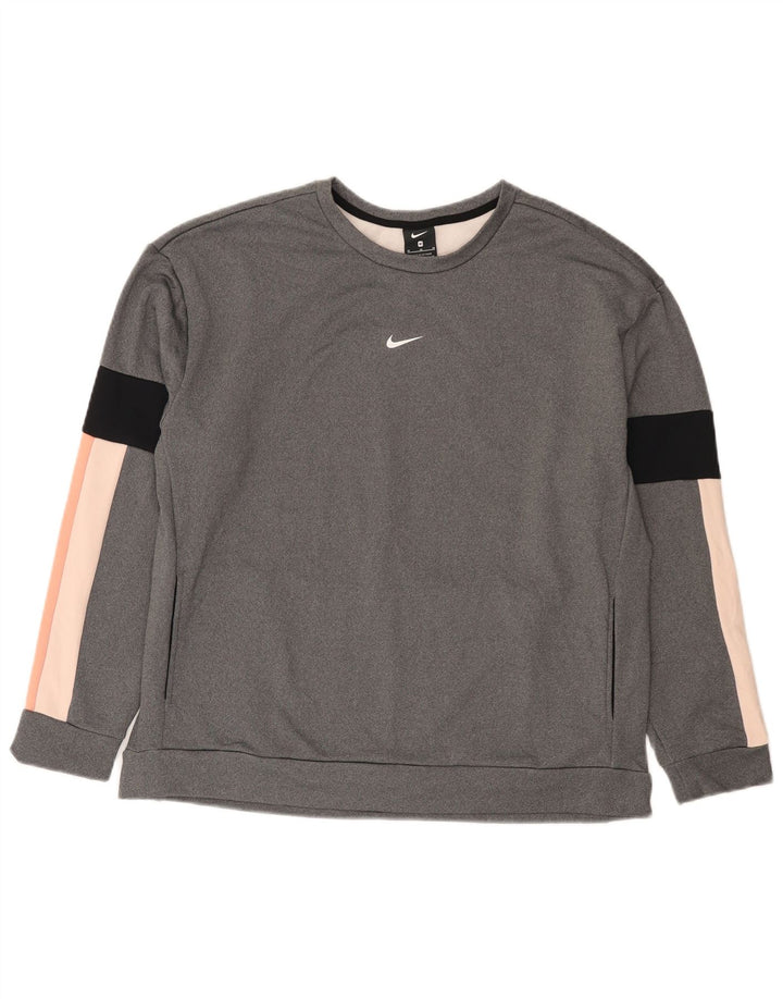 Pulover Nike pentru bărbați, poliester color bloc, gri mediu
