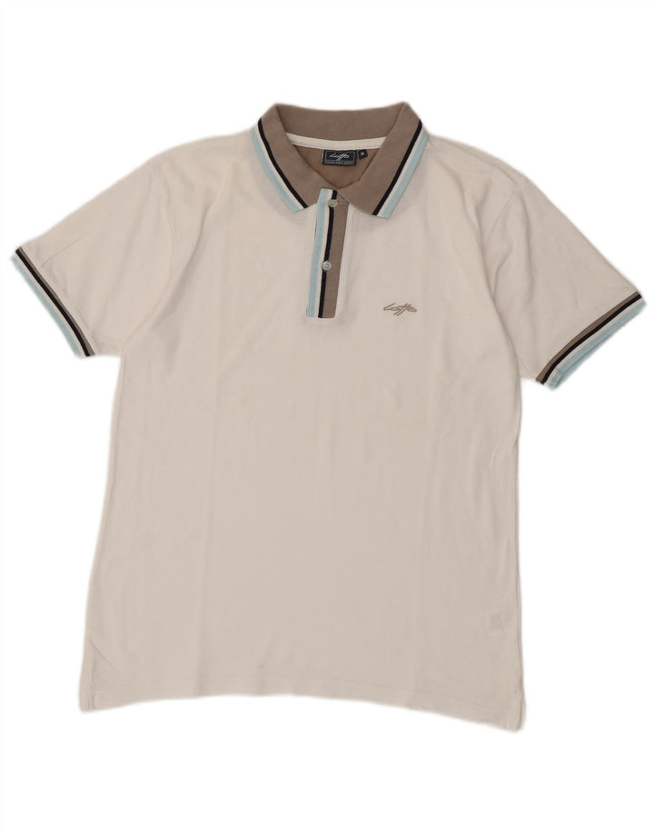 Tricou polo pentru bărbați Lotto, bumbac alb mediu