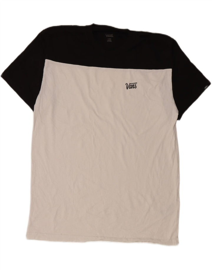 Tricou pentru bărbați Vans Top mare, alb, din bumbac color bloc