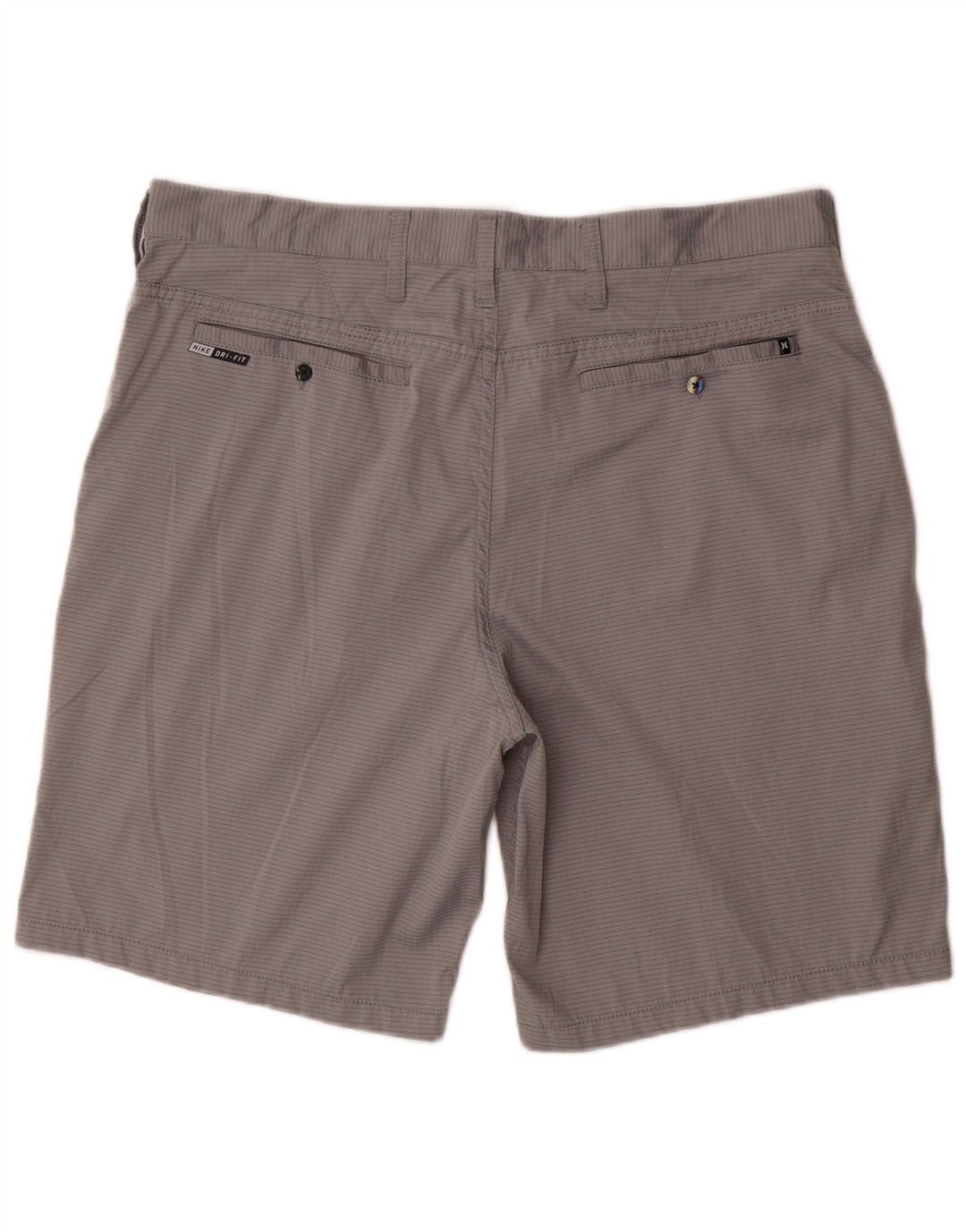 Pantaloni scurți chino Hurley pentru bărbați W36, poliester cu dungi mari, gri