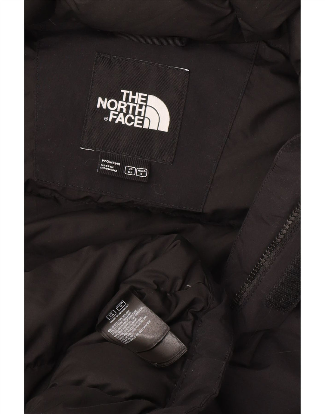 THE NORTH FACE Jachetă căptușită cu glugă supradimensionată pentru femei UK 6 XS Nylon negru