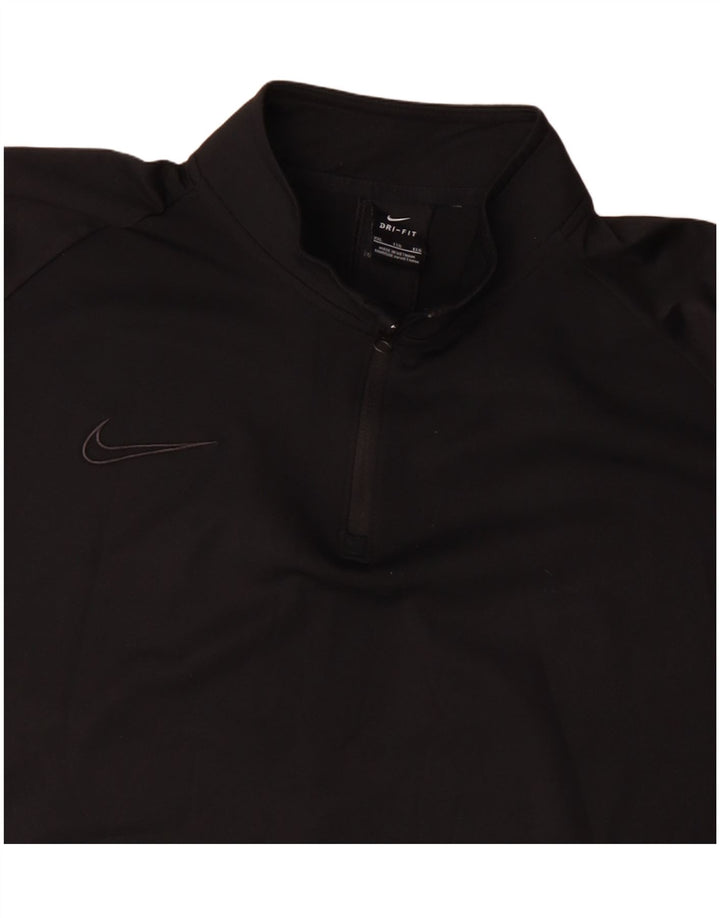 Top de trening pentru bărbați Dri Fit cu fermoar și gât, poliester negru 2XL
