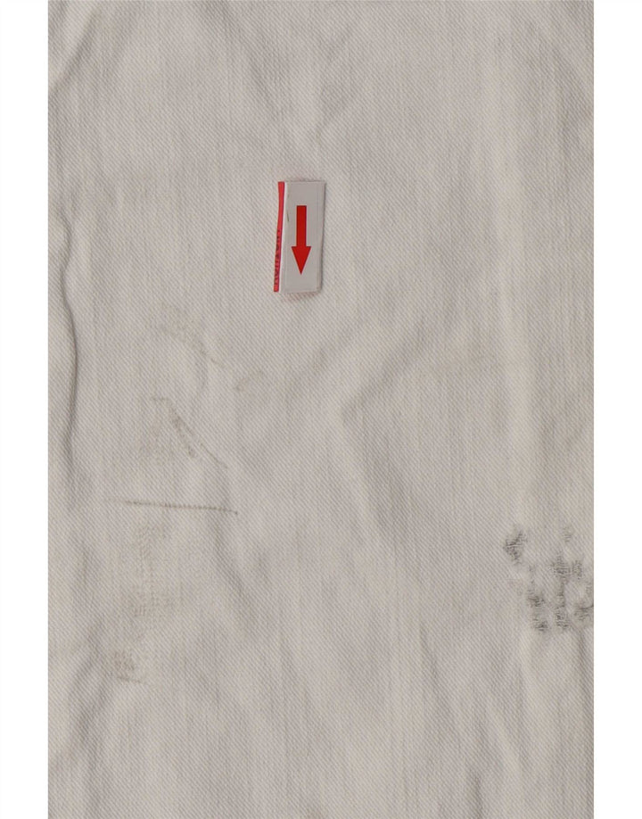 Blugi drepți distressed vintage pentru femei W26 L33 alb