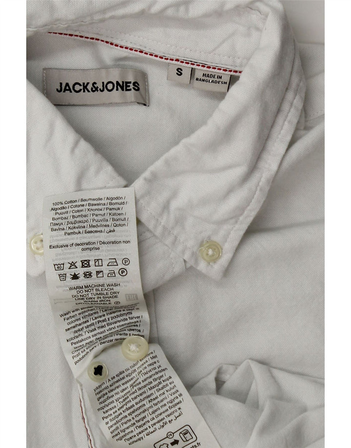 Cămașă Jack & Jones pentru bărbați, bumbac alb mic