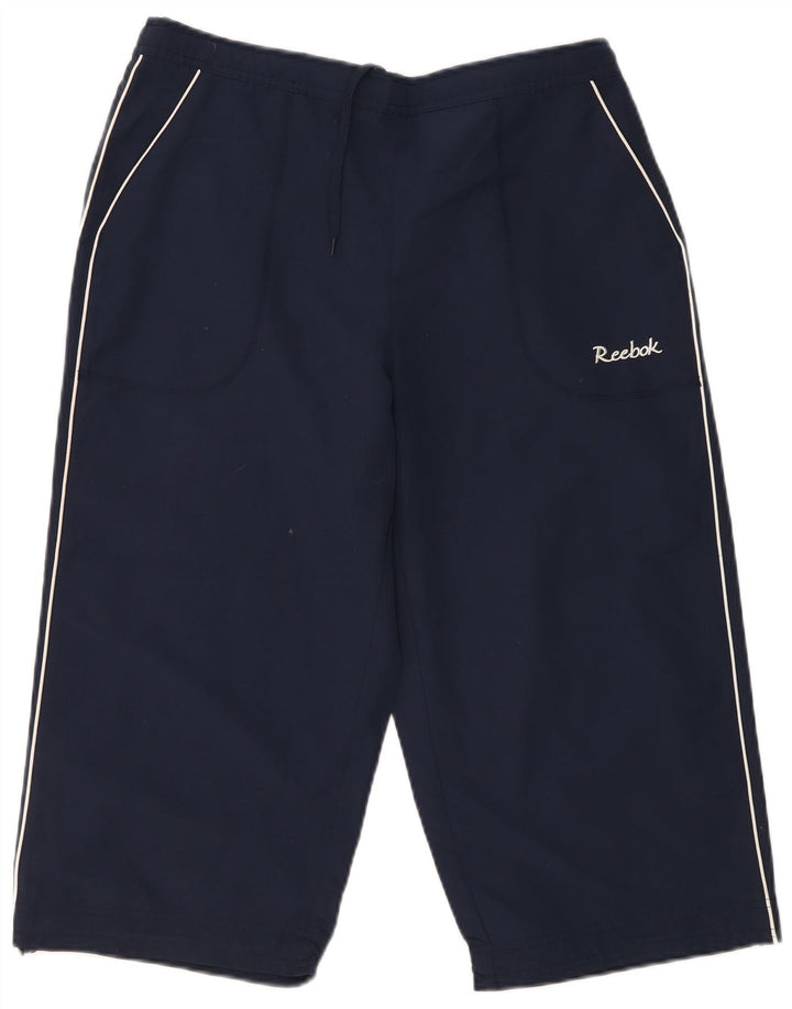 Pantaloni de trening Capri Reebok pentru femei UK 18 XL, poliester bleumarin