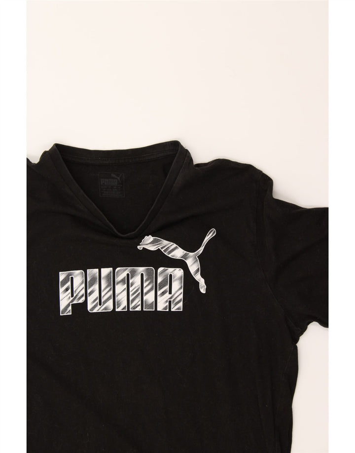 PUMA Mens Graphic T-Shirt Top Large Black Cotton Vintage Puma and Second-Hand Puma from Messina Hembry 