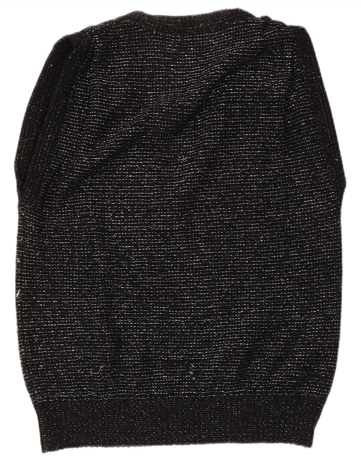 VINTAGE Vestă de damă Tank Top EU 40/42 Mediu Negru cu pete acrilice