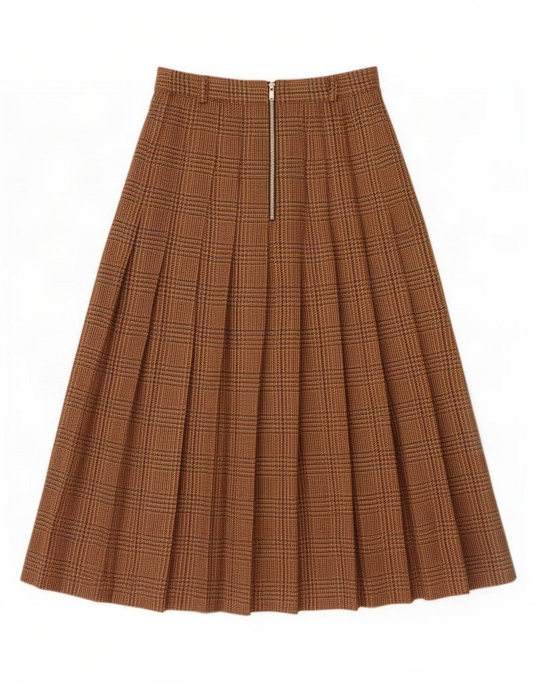 Fusta plisată pentru femei Libra UK 12 Medium W28 Lână maro Houndstooth