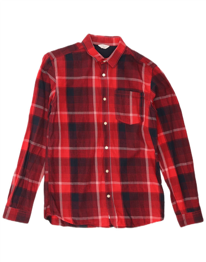 Cămașă pentru bărbați Jack & Jones, bumbac cu carouri roșii medii