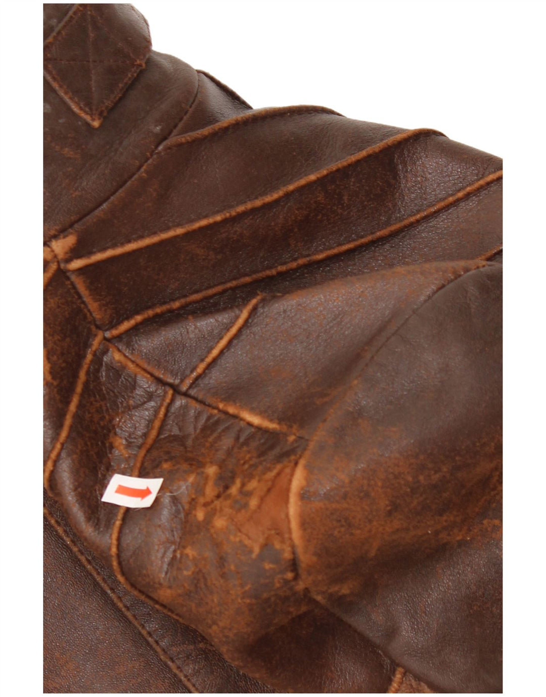 Jachetă de piele vintage pentru femei UK 10 Maro mic