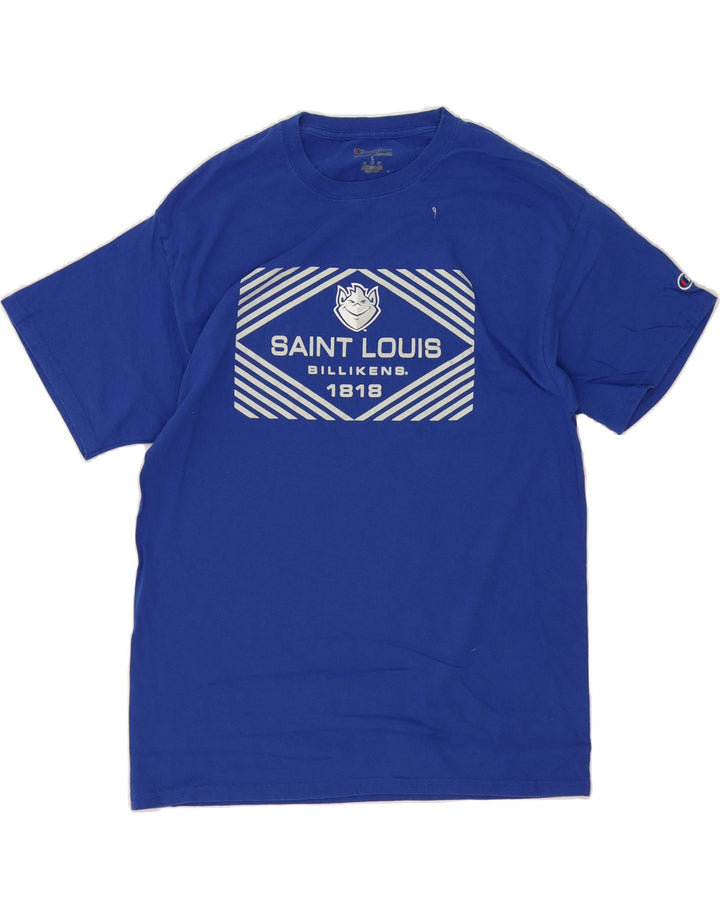 CHAMPION Mens Graphic T-Shirt Top Large Blue Vintage Champion and Second-Hand Champion from Messina Hembry 