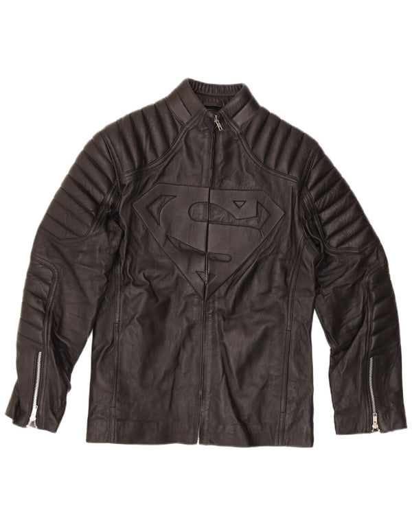 Jachetă vintage pentru bărbați Superman Graphic Moto Racer UK 40 mare, negru, motociclist