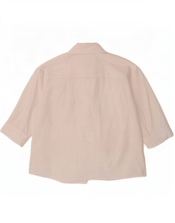 Cămașă supradimensionată pentru femei Hugo Boss cu mâneci 3/4 UK 6 XS, bumbac alb