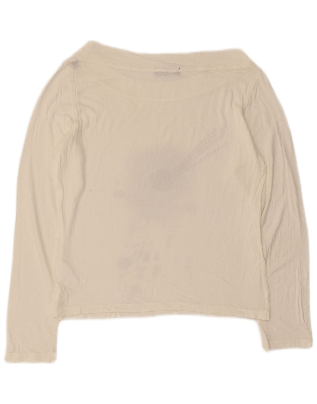 TRUSSARDI JEANS Top crop cu mânecă lungă pentru femei UK 12 Medium White