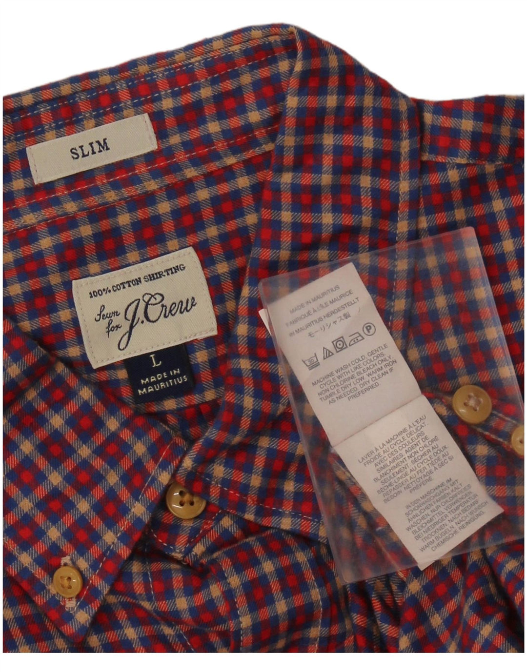 Cămașă de flanel pentru bărbați J. CREW, mare, roșu, din bumbac