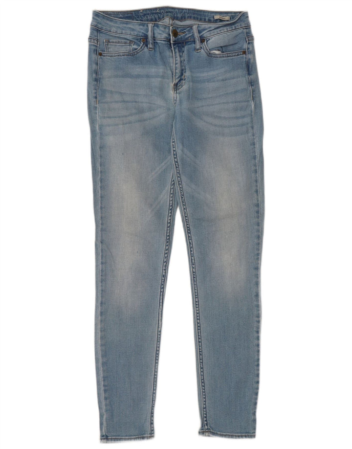 CALVIN KLEIN Blugi skinny cu jambiere pentru femei W28 L28 Albastru