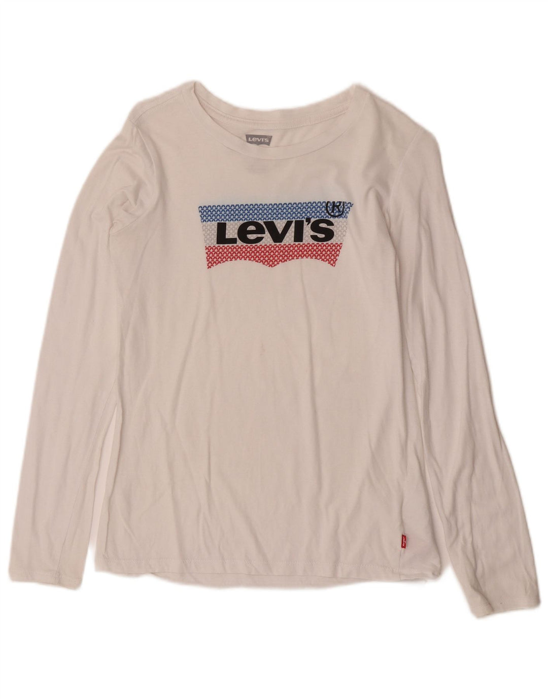 Bluză cu grafică Levi's pentru băieți, cu mânecă lungă, 15-16 ani, alb